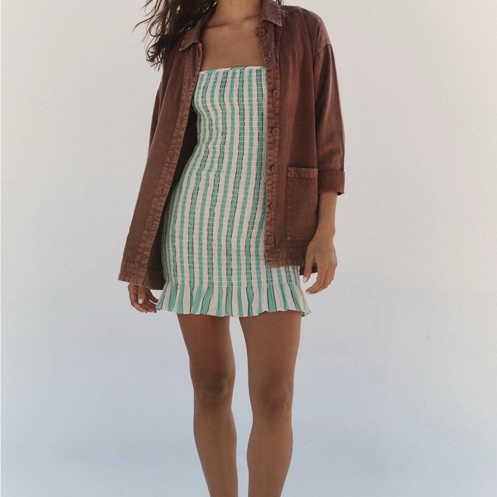 Free People Brown Button Down Shirt